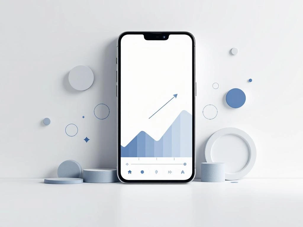 Smartphone mit Google Ads Interface zeigt sinkende Conversion-Pfeile und leere Kreise für verlorene Chancen