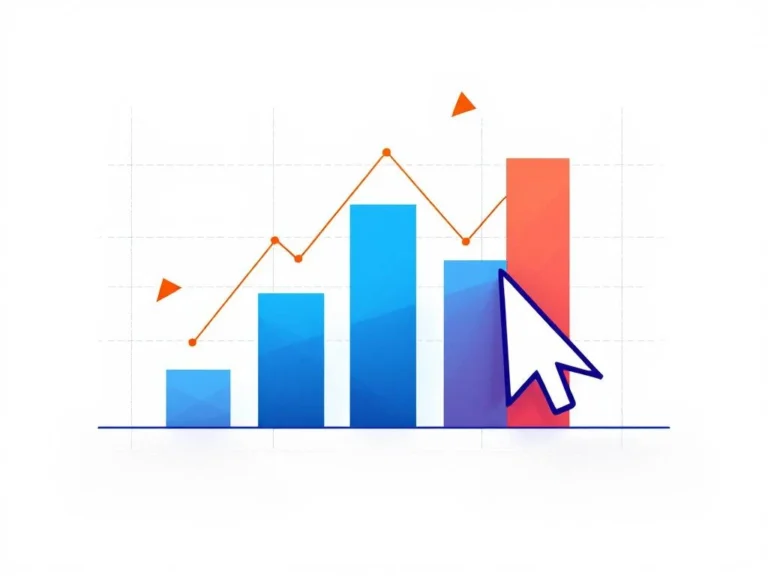 Digitales Analytics-Dashboard mit Cursor über blauen und roten Datenbalken, orangene Warndreiecke auf weißem Hintergrund